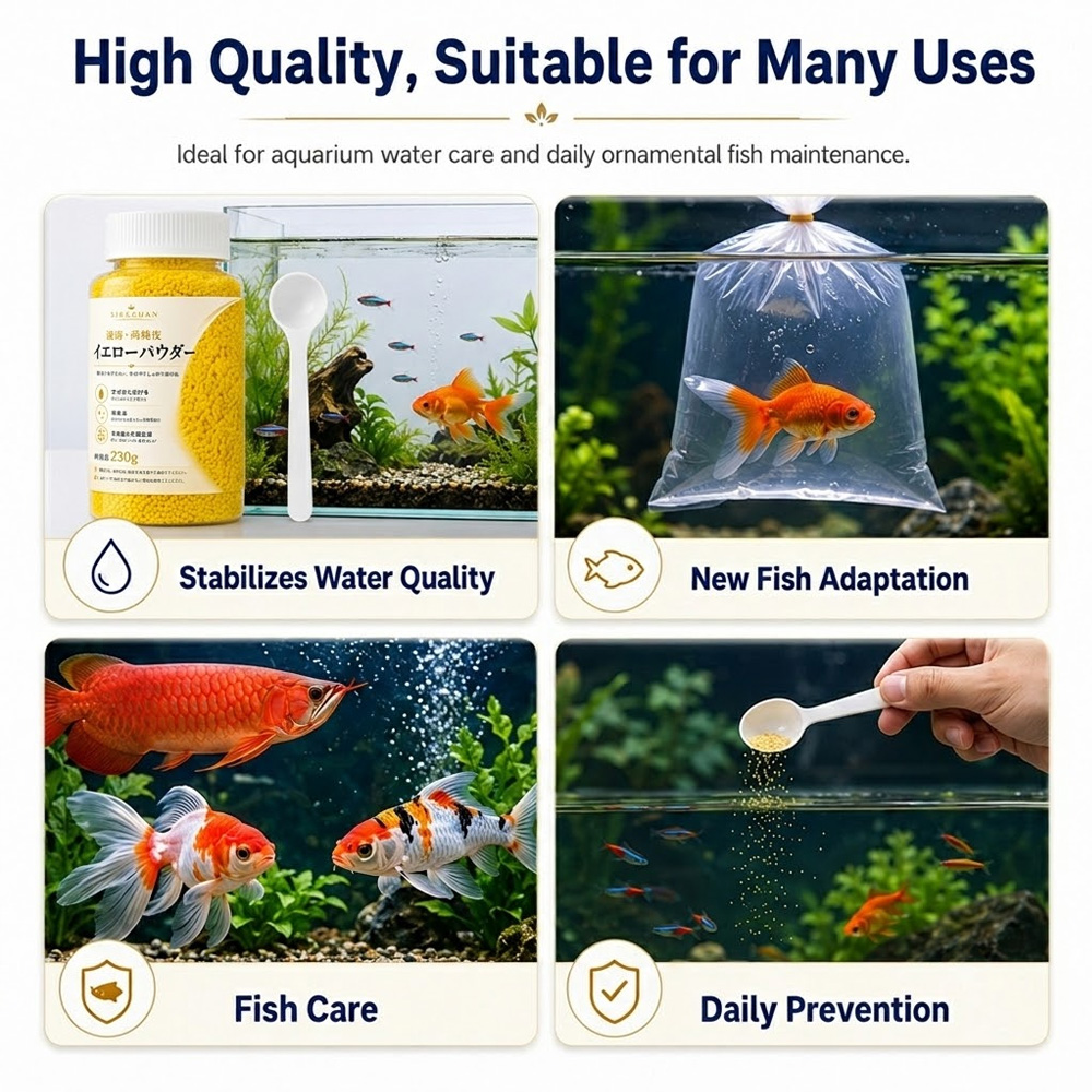 مسحوق أصفر سريع الذوبان من سيك - مراجعة Aquarium Fish Vitamin وسعره