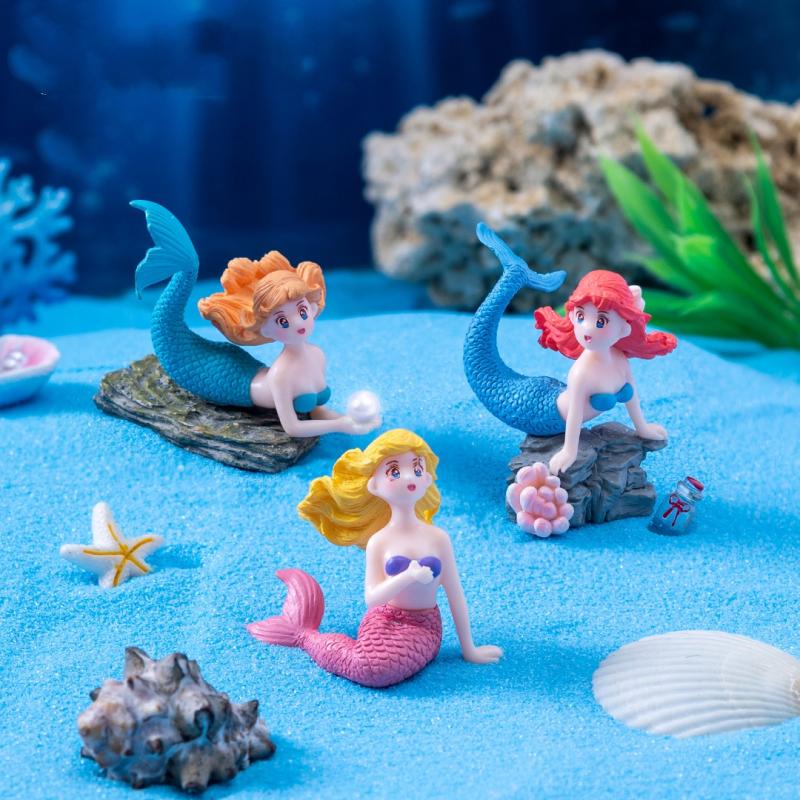 4 قطع من تماثيل حورية البحر ال - مراجعة Aquarium Fish Items وسعره