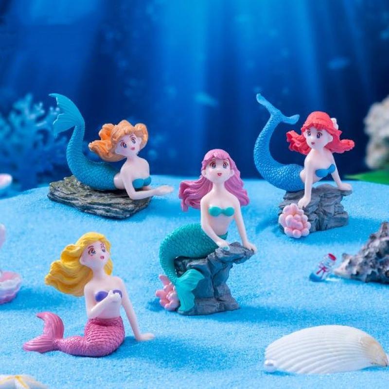 4 قطع من تماثيل حورية البحر ال - مراجعة Aquarium Fish Items وسعره