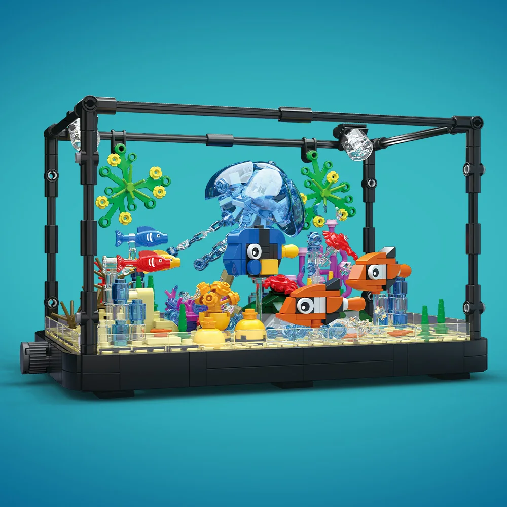 مجموعة مكعبات بناء حوض السمك م - مراجعة Aquarium Fish Farm وسعره